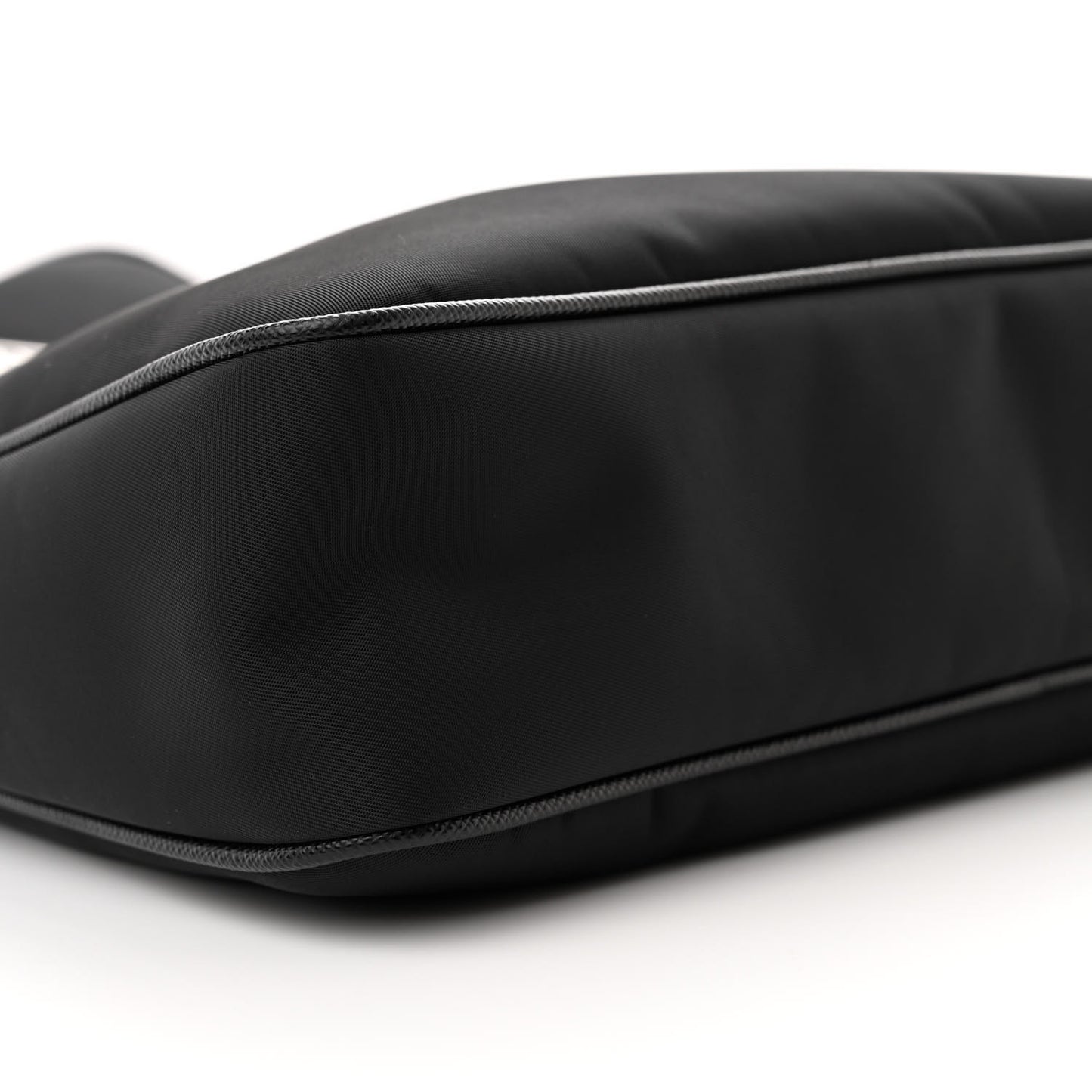 Re-Nylon Saffiano Pocket Zippered Shoulder Bag Black