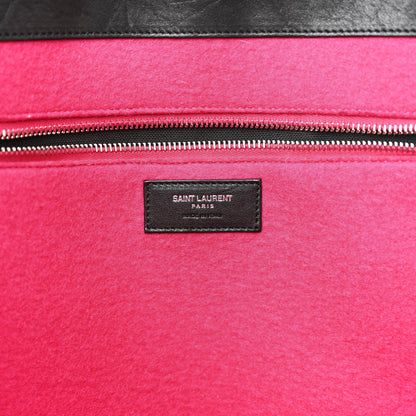 Saint Laurent Wool Rive Gauche Tote Fuchsia 6 of 13