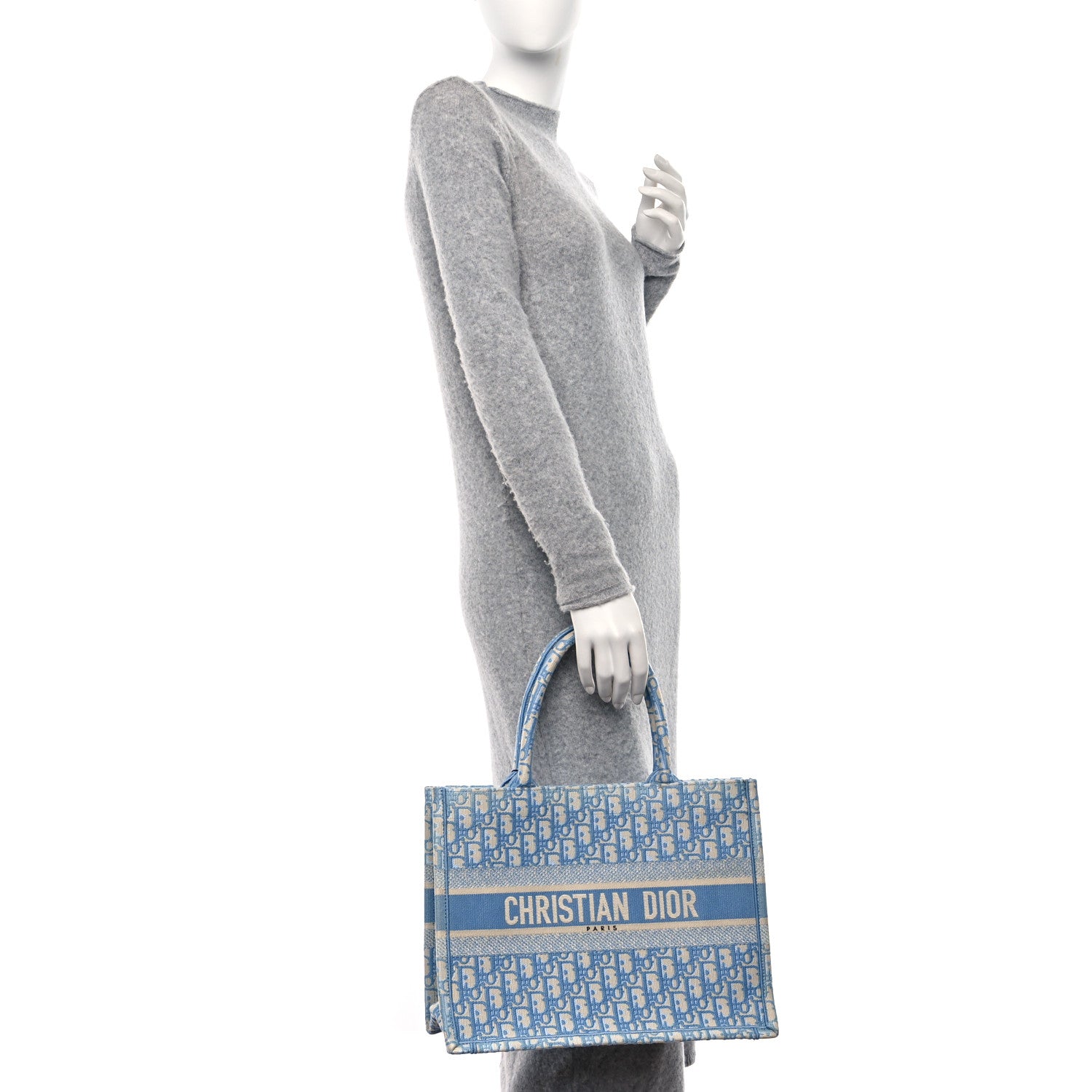 Christian Dior Oblique Medium Book Tote Light Blue 3 of 8