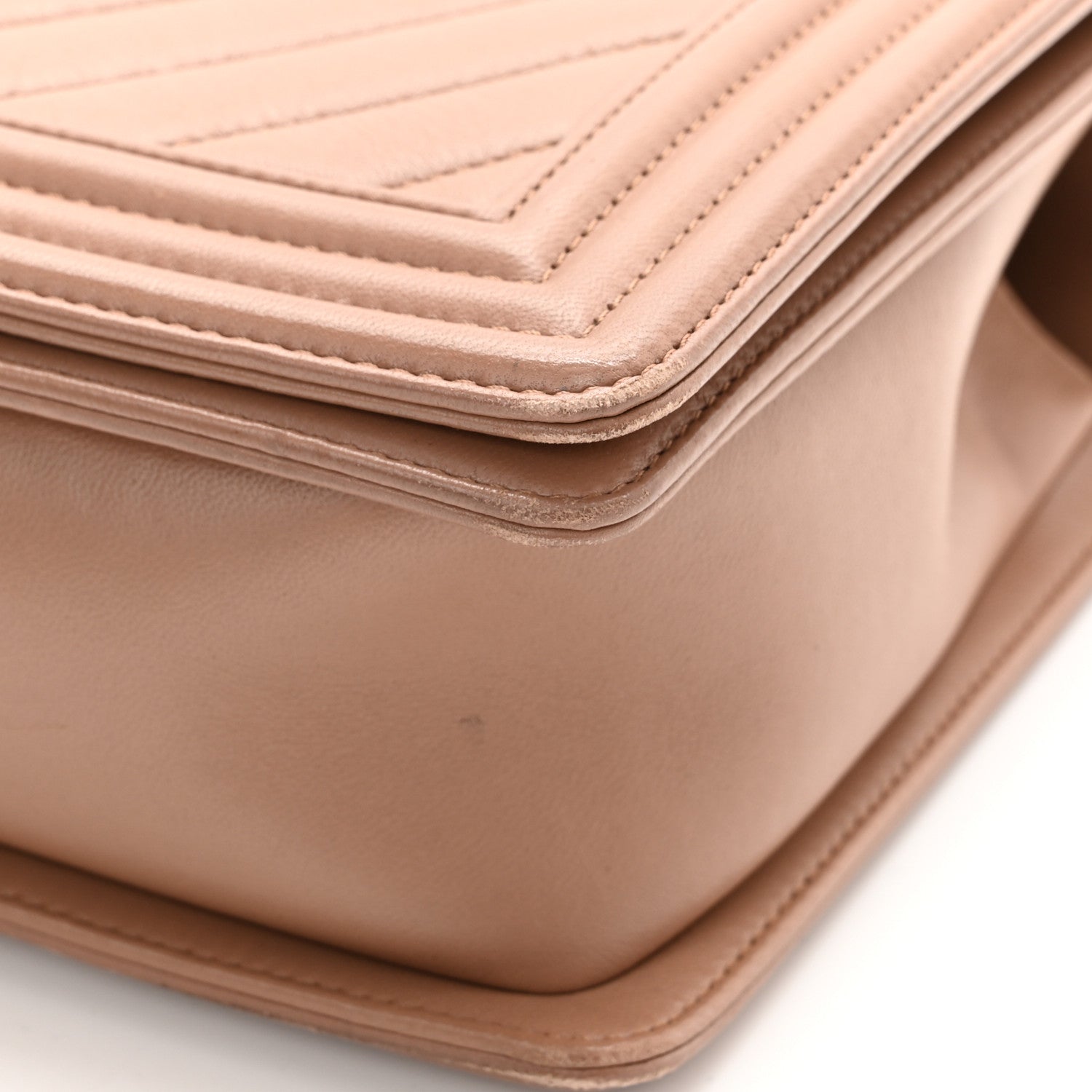 Chanel Calfskin Chevron Quilted New Medium Boy Flap Beige 11 of 15