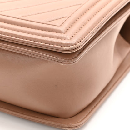 Chanel Calfskin Chevron Quilted New Medium Boy Flap Beige 11 of 15