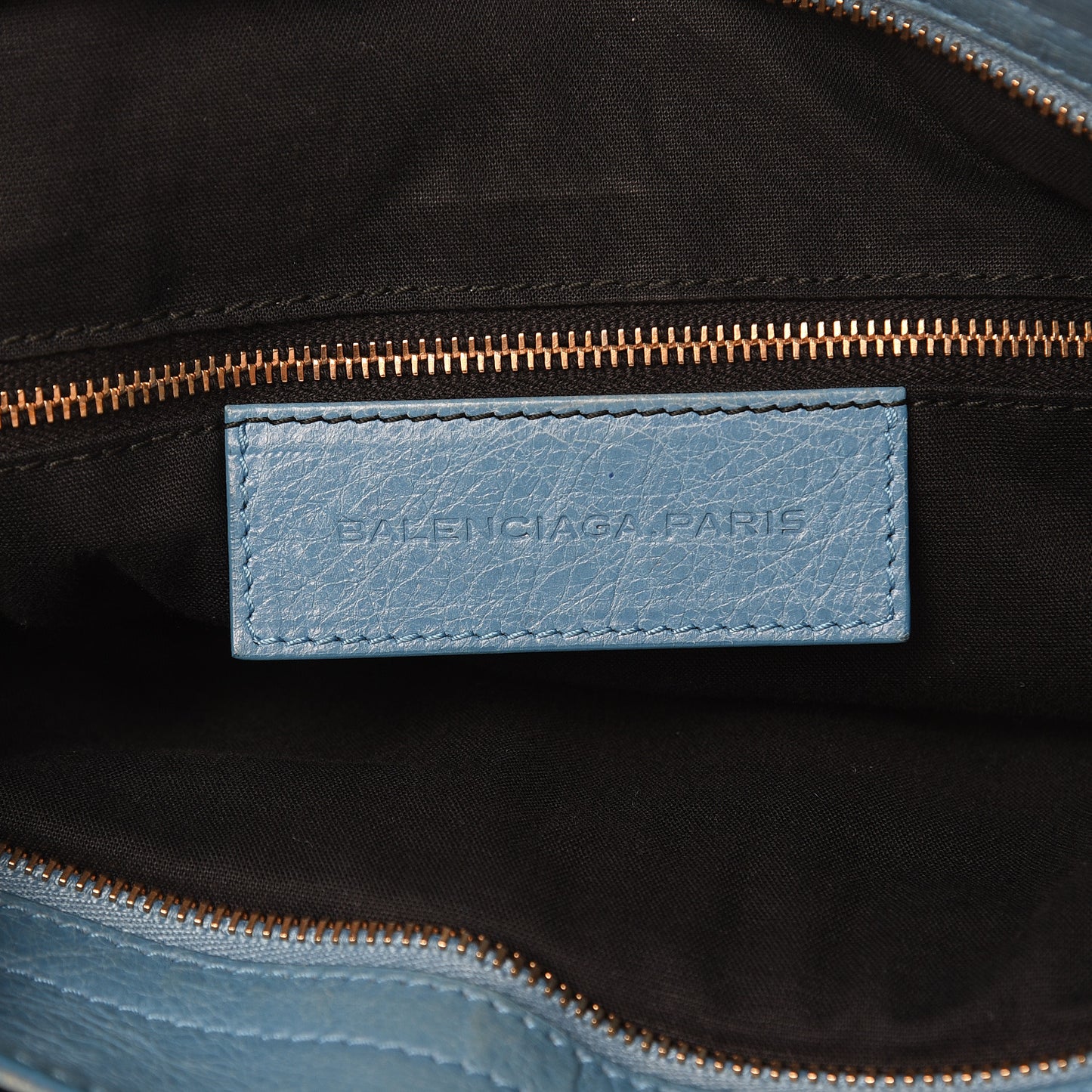 Agneau Giant 12 Rose Gold Hardware City Bleu Indigo