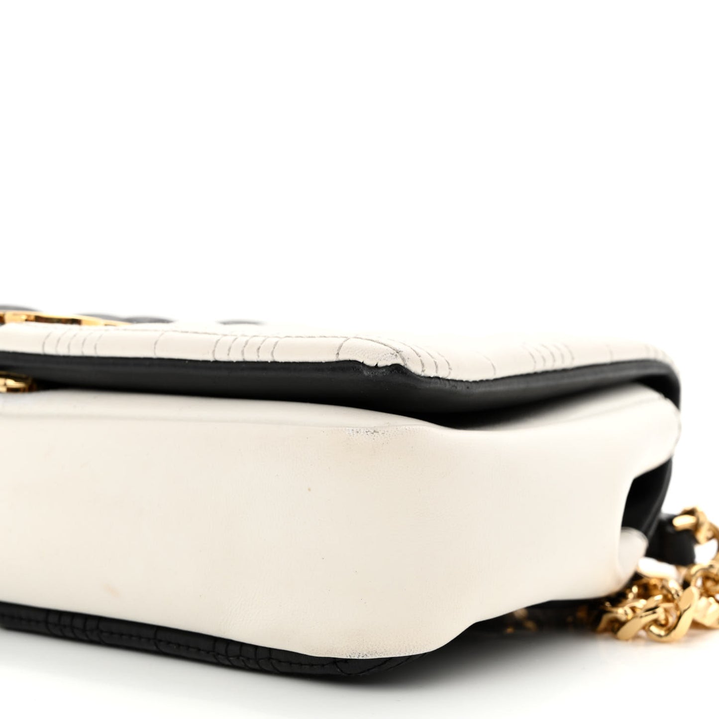 Lambskin Quilted Small Lola Bag White Black