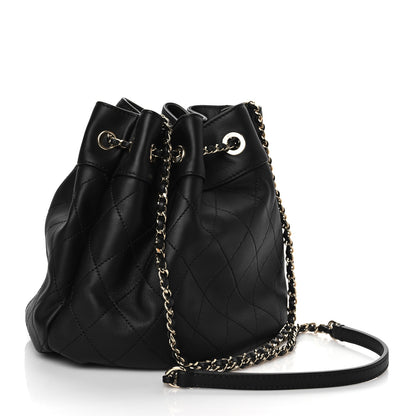Chanel Calfskin Mini Drawstring CC Bag Black 3 of 10