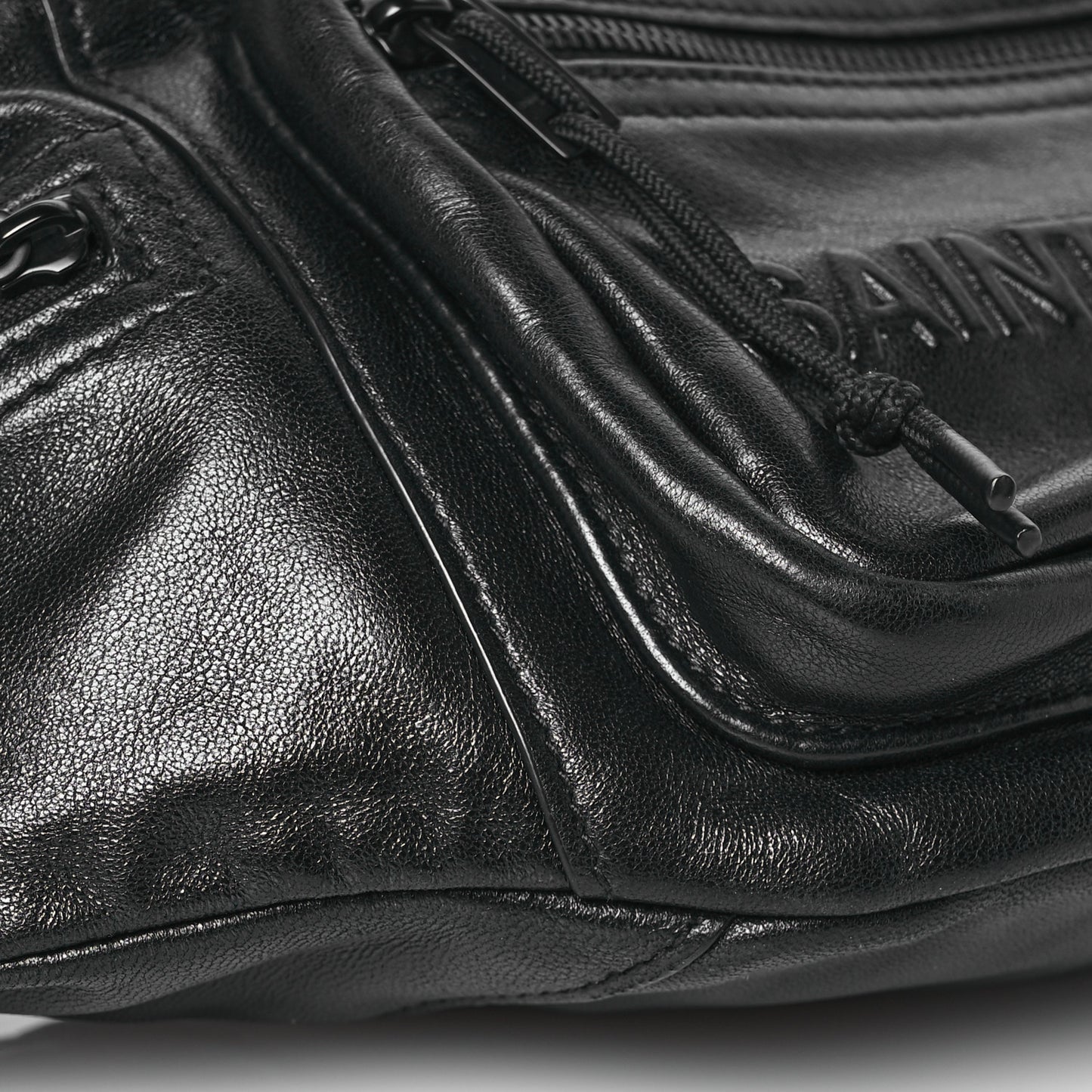 Lambskin Logo Ripstop Body Belt Bag Black