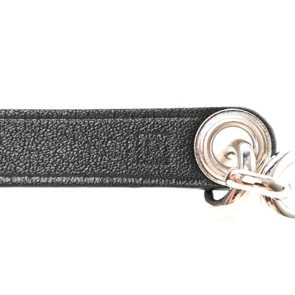 Hermes Silver Palladium Fauve Barenia Olga 5 Charms Chain Belt Black 6 of 7