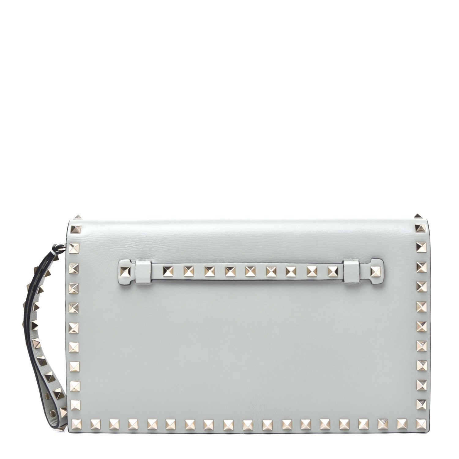 Valentino Garavani Nappa Rockstud Wristlet Clutch Water Green 1 of 14