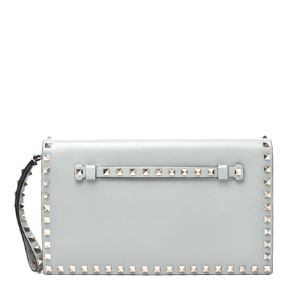 Valentino Garavani Nappa Rockstud Wristlet Clutch Water Green 1 of 14