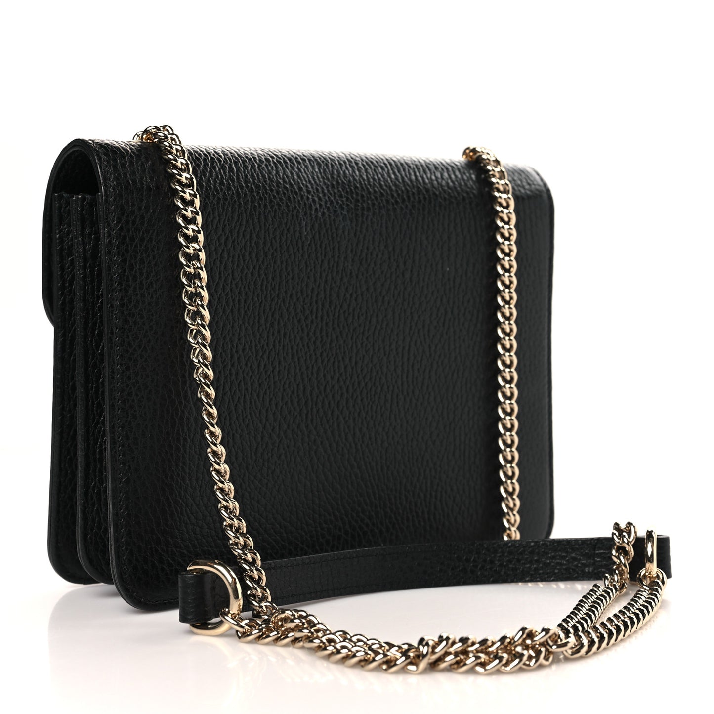 Dollar Calfskin Small Interlocking G Shoulder Bag Black