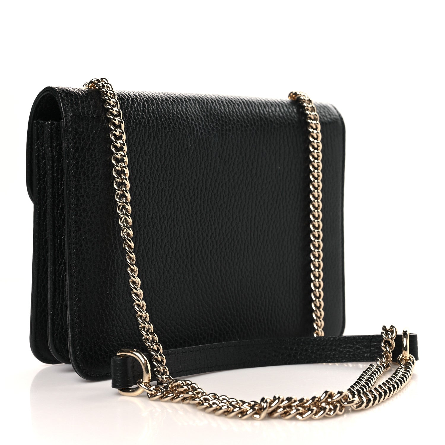 Gucci Dollar Calfskin Small Interlocking G Shoulder Bag Black 3 of 9