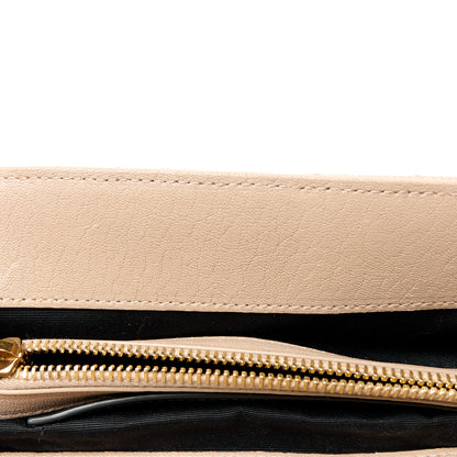 Saint Laurent Sheepskin Matelasse Chevron Monogram Medium College Bag Dark Beige 14 of 17