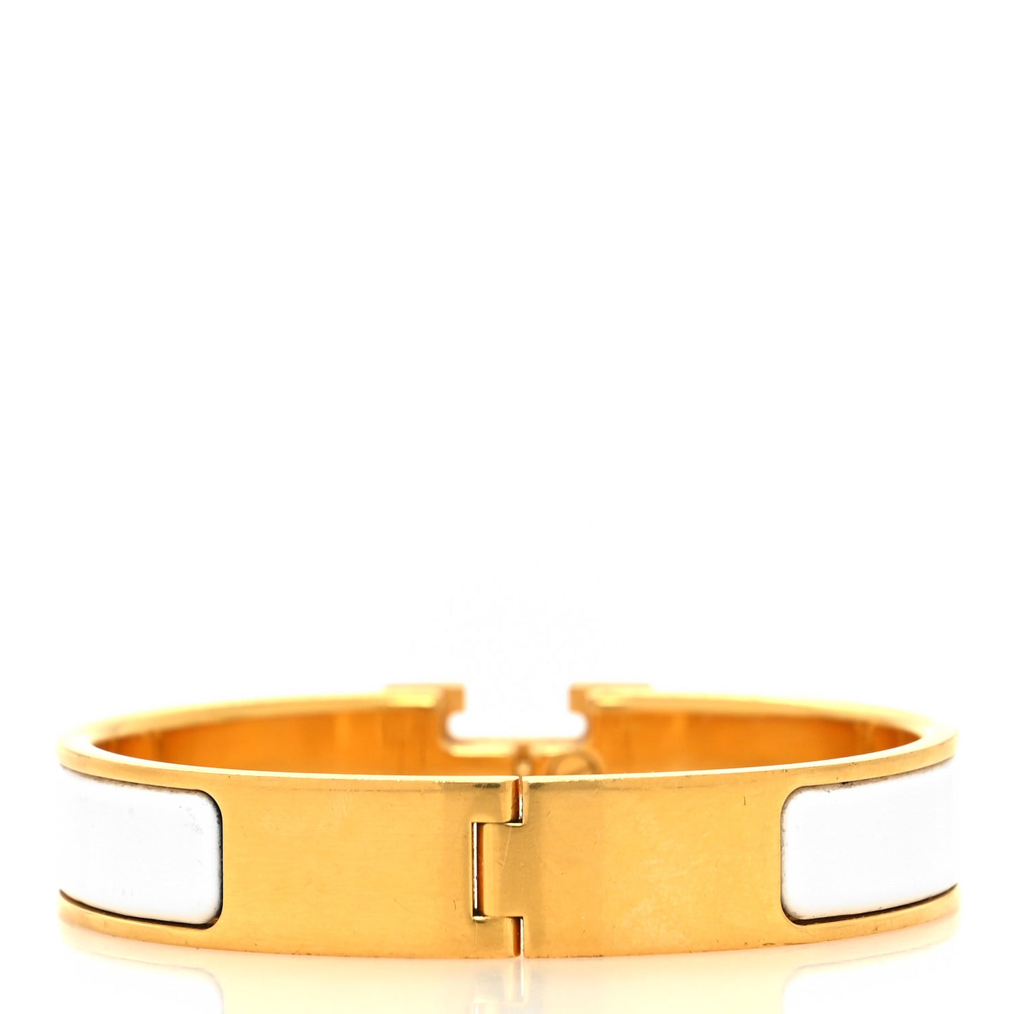 Enamel Narrow Clic Clac H Bracelet PM White