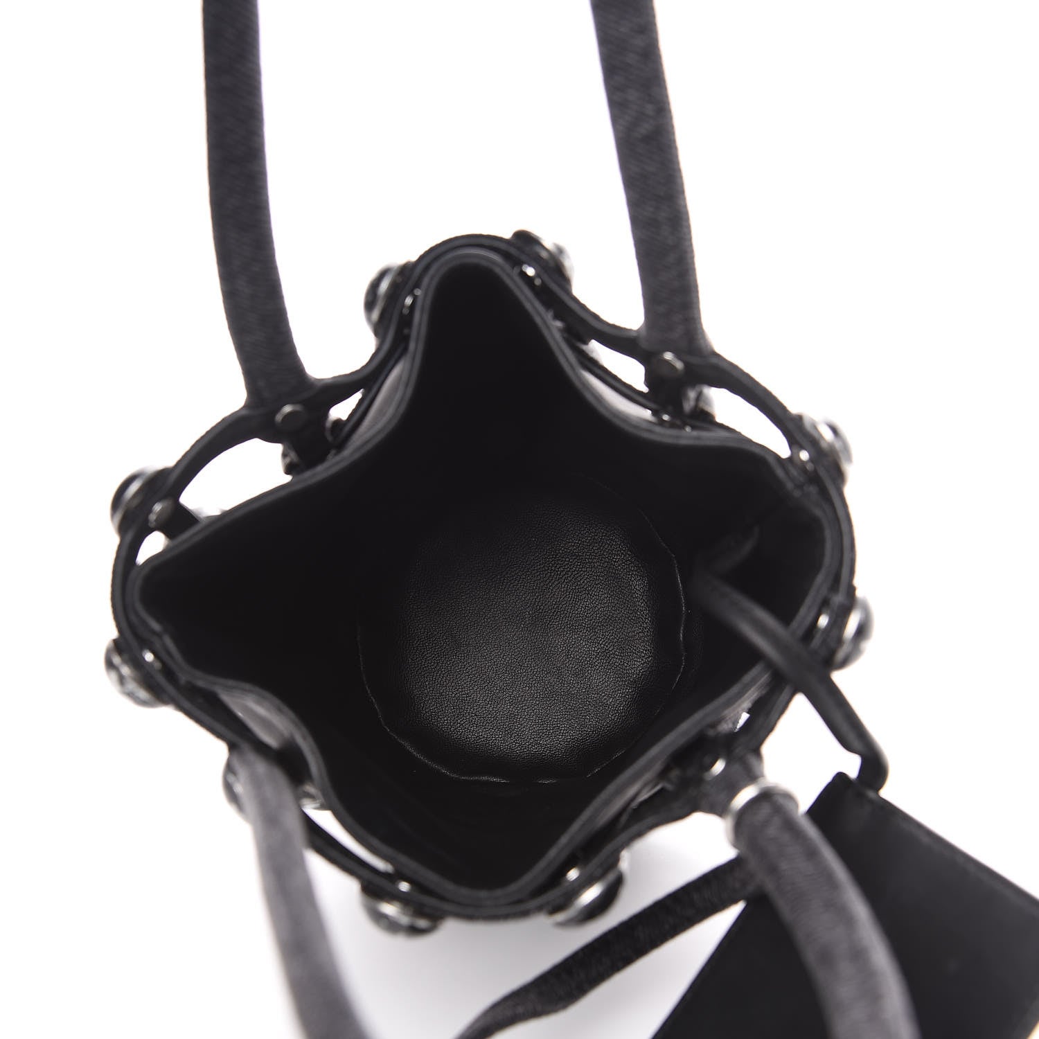 Alexander Wang Denim Embellished Mini Roxy Bucket Bag Grey Aged 5 of 11