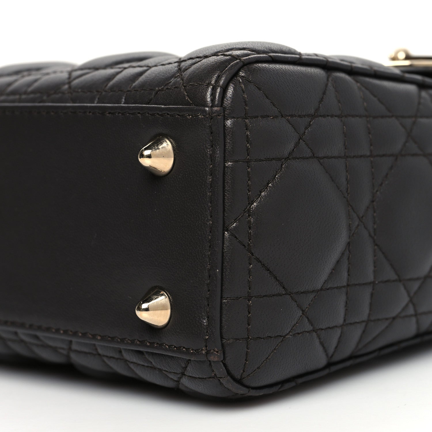 Christian Dior Lambskin Cannage Small Lucky Badges My Lady Dior Dark Grey 9 of 11