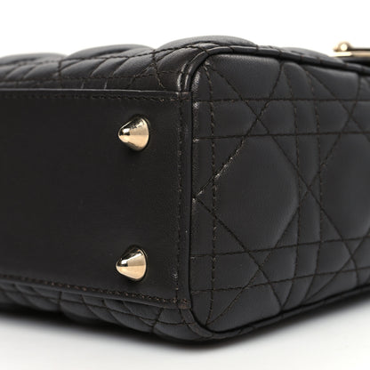 Christian Dior Lambskin Cannage Small Lucky Badges My Lady Dior Dark Grey 9 of 11