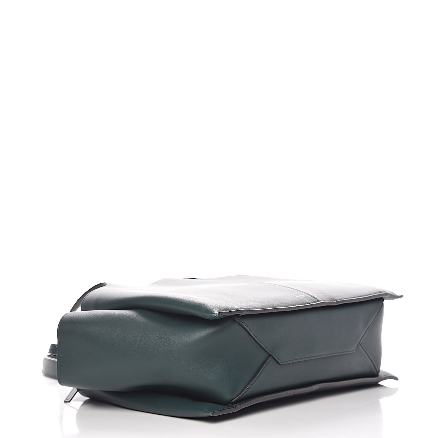 Celine Calfskin Medium Tri-Fold Bag Bottle Green 4 of 13