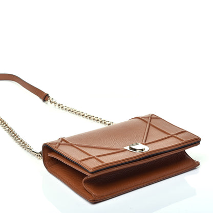 Christian Dior Grained Calfskin Medium Diorama Flap Bag Brown 4 of 9