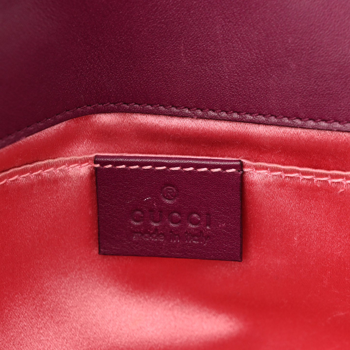 Velvet Matelasse Mini GG Marmont Shoulder Bag Fuchsia Violet Cyclamen