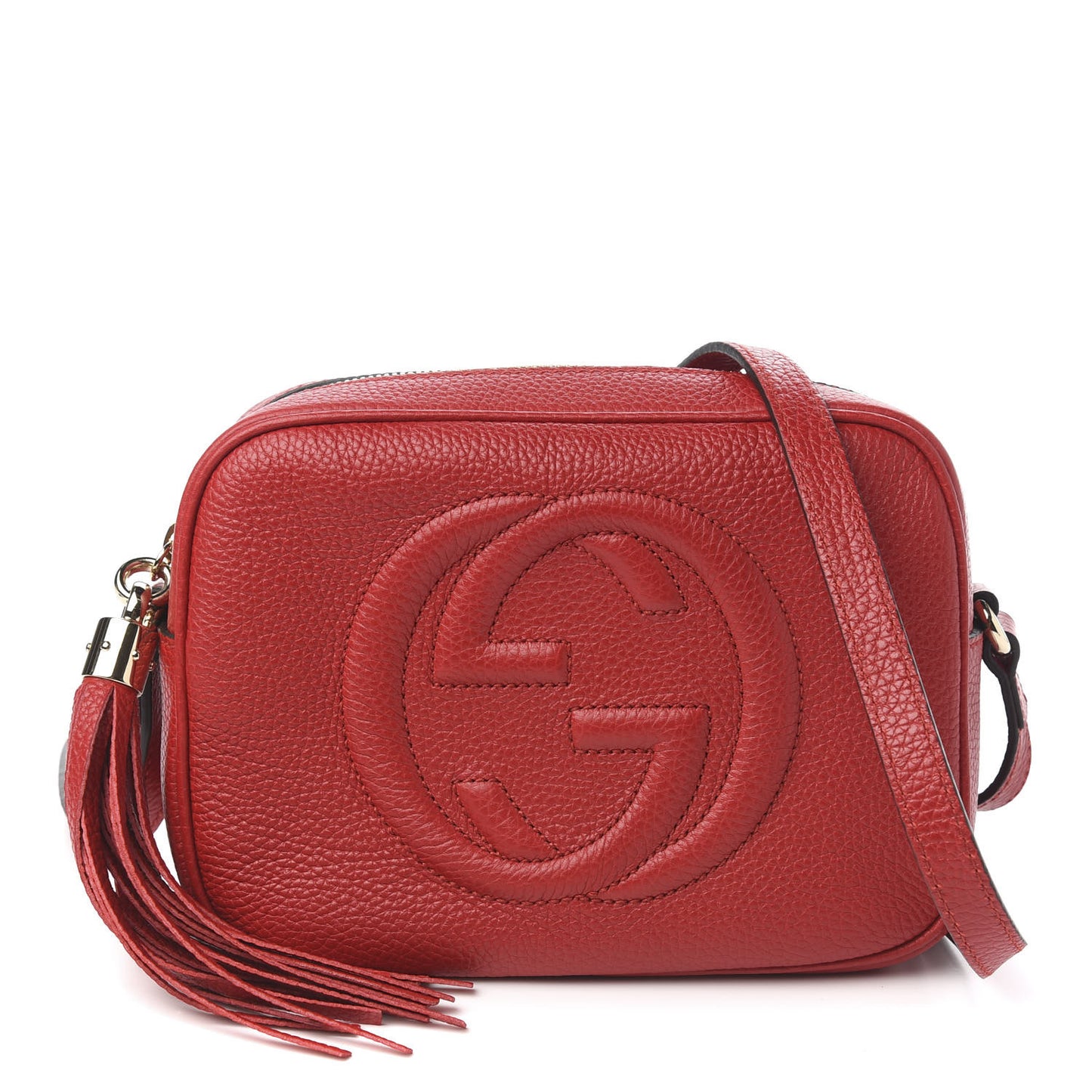Pebbled Calfskin Small Soho Disco Bag Tabasco Red