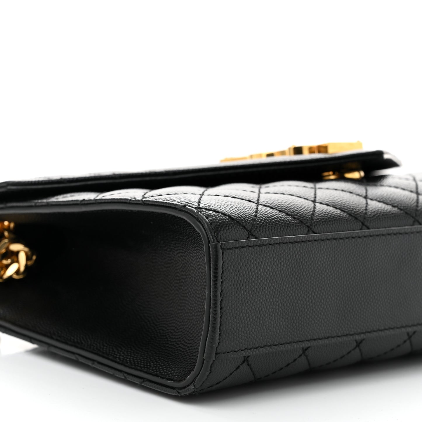 Grain De Poudre Textured Mixed Matelasse Triquilt Medium Monogram Satchel Black
