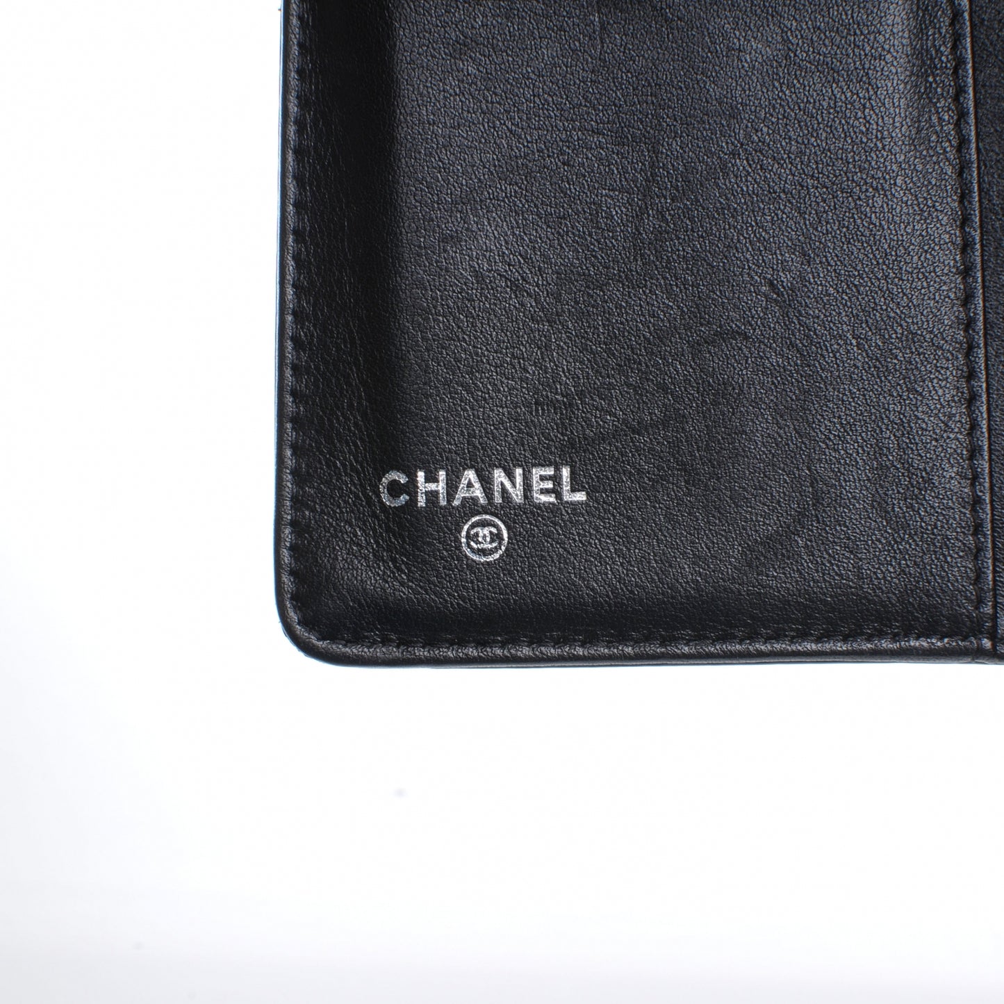 Glazed Calfskin Boy Yen Wallet Black