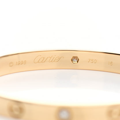 Cartier 18K Yellow Gold 6 Diamond LOVE Bracelet 16 4 of 4