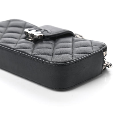 Chanel Lambskin Quilted CC Box Clutch With Chain Black 7 of 12