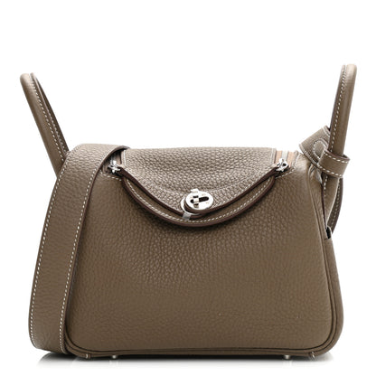 Hermes Taurillon Clemence Mini Lindy 20 Etoupe 1 of 9