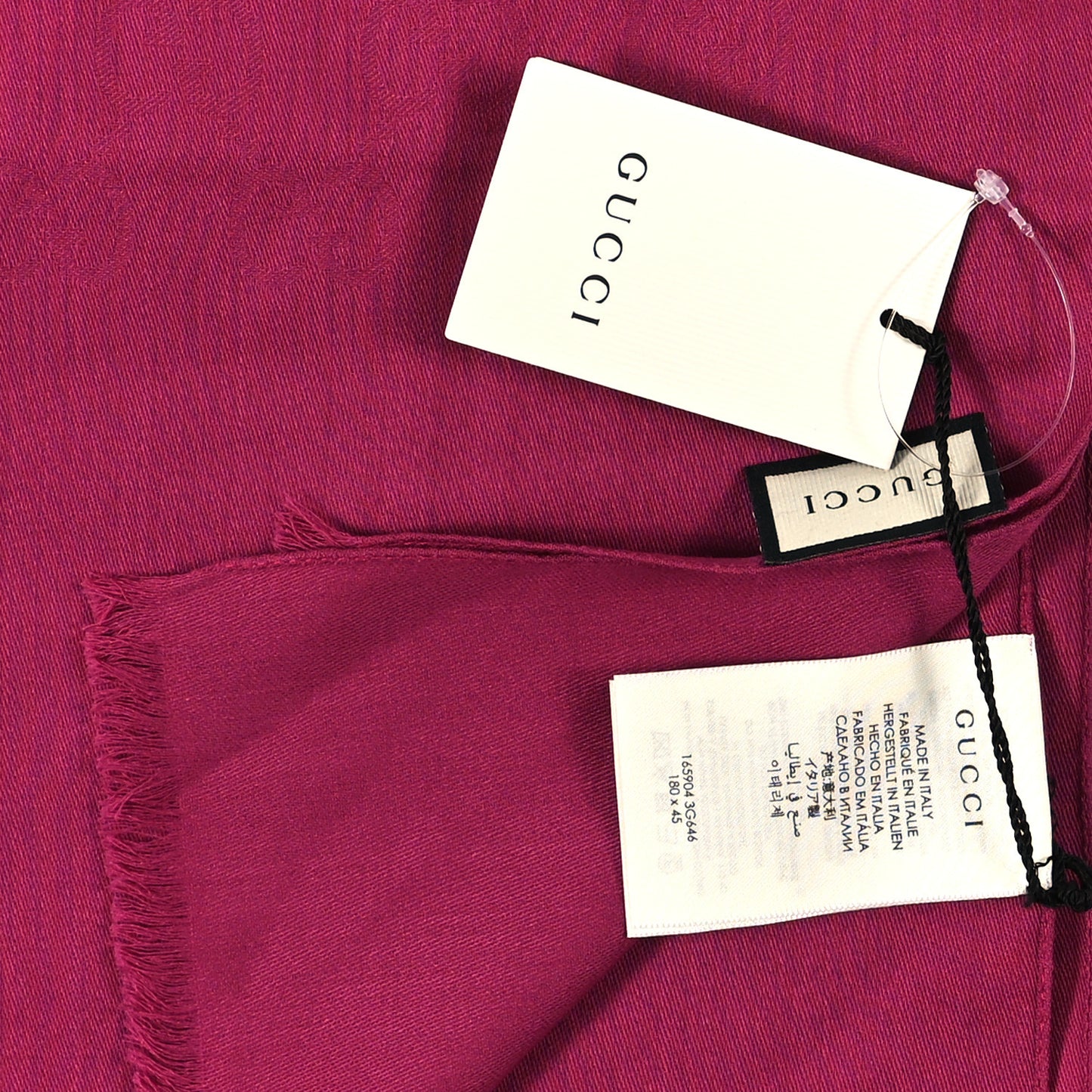 Wool Silk GG Monogram GGNat Scarf Fuchsia