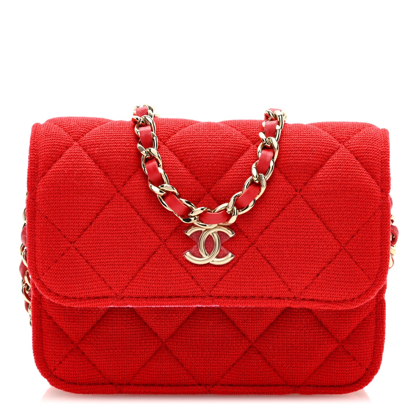 Jersey Quilted Micro Mini Flap Red