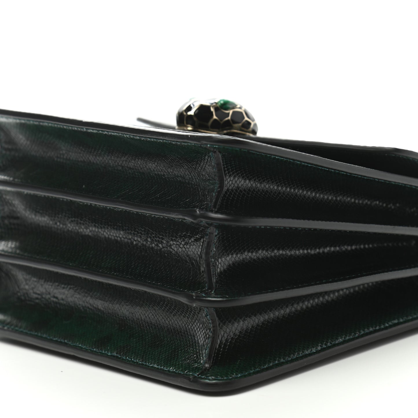 Shiny Karung Serpenti Forever Top Handle Emerald Green