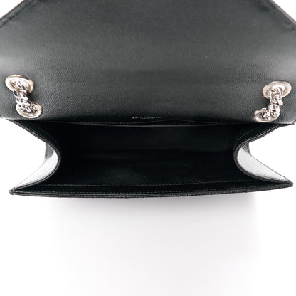 Saint Laurent SAINT LAURENT Grain De Poudre Textured Mixed Matelasse Triquilt Medium Monogram Satchel Black 5 of 13