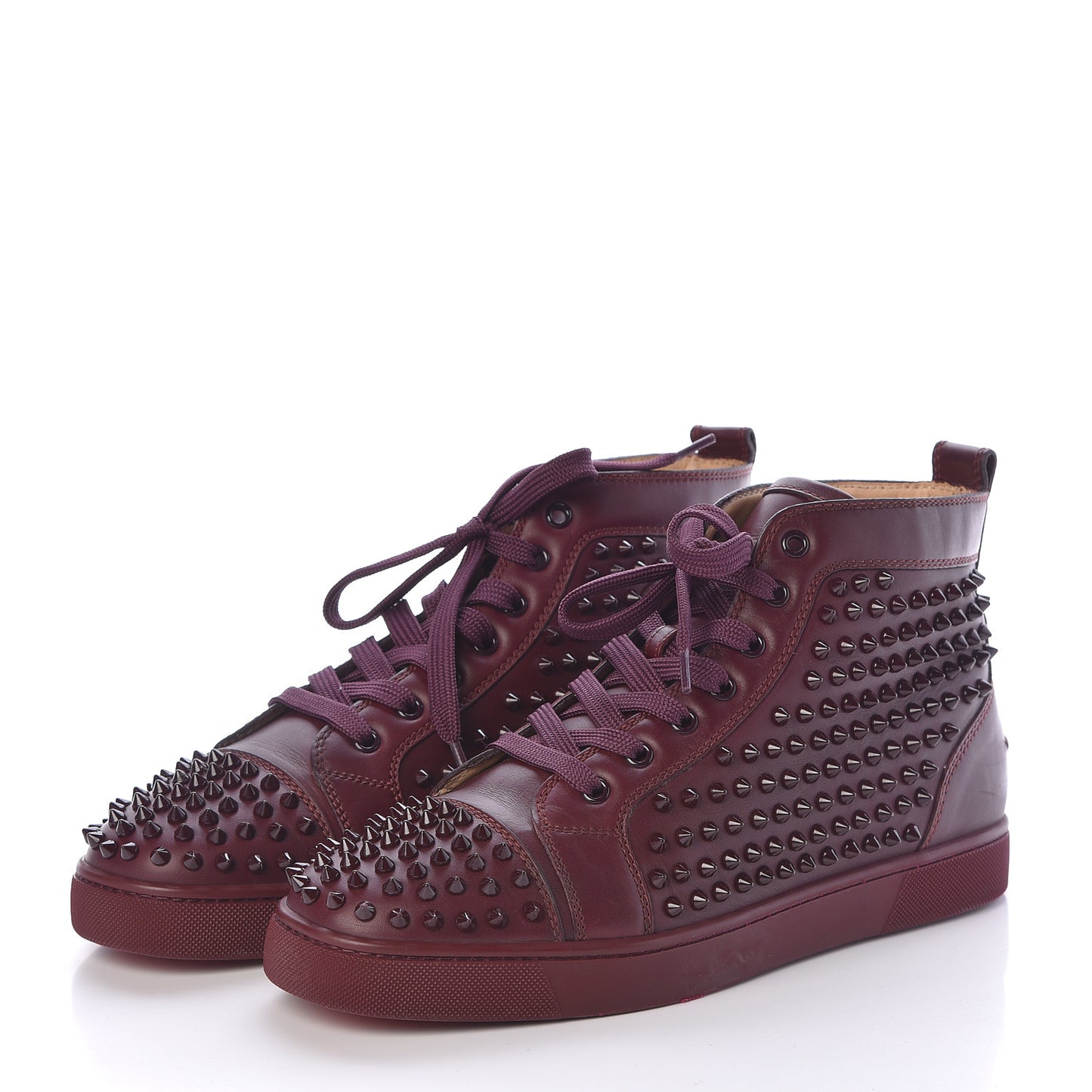 Calfskin Mens Louis Spikes Flat Sneakers 43 Lie De Vin