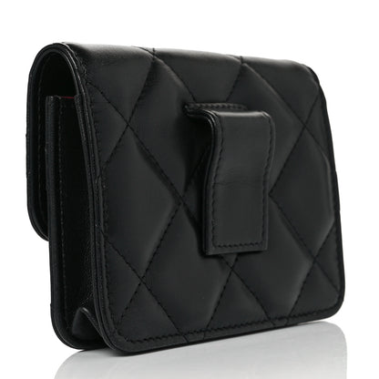 Chanel Lambskin Enamel Quilted Pending CC Flap Belt Bag Black 3 of 11
