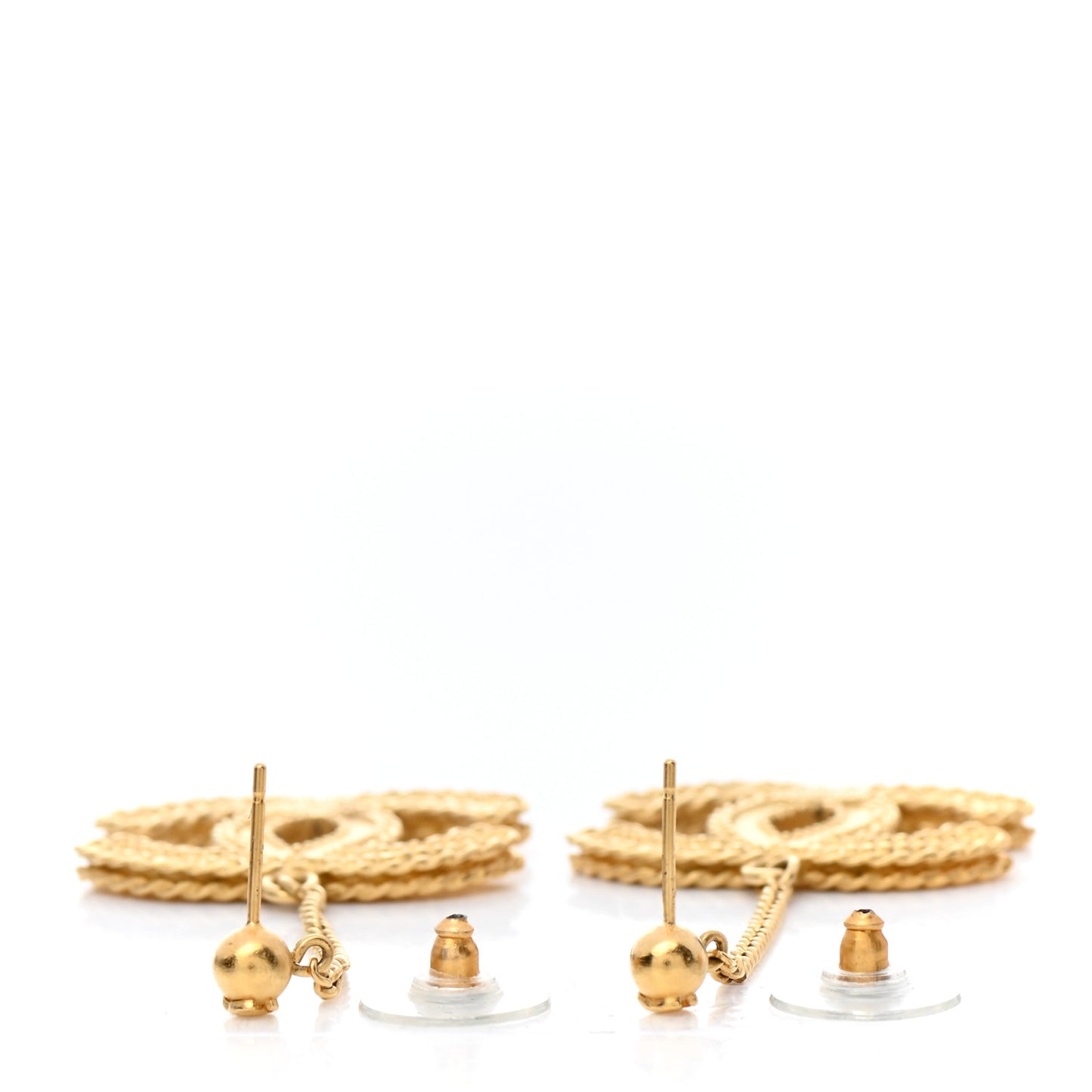 CC Drop Earrings Matte Gold