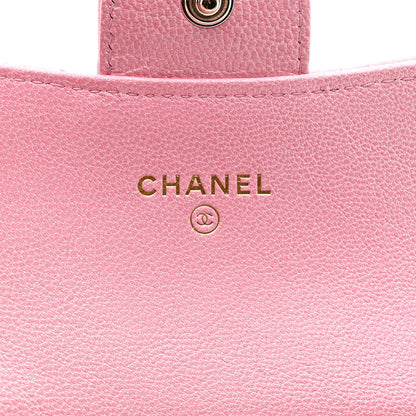 Chanel Cloudy Pearly Goatskin Quilted Flap Card Holder Wallet Light Pink 6 of 9