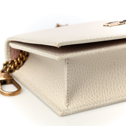 Gucci Calfskin GG Marmont Bow Chain Wallet White 8 of 12