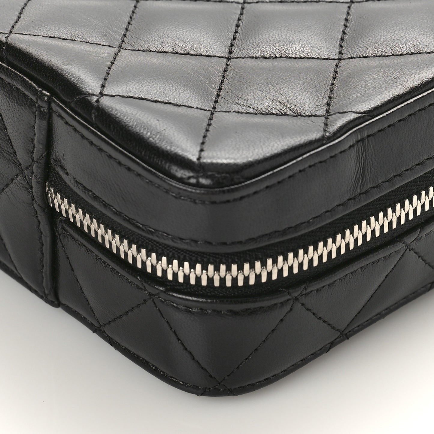 Lambskin Quilted Jewelry Case Black