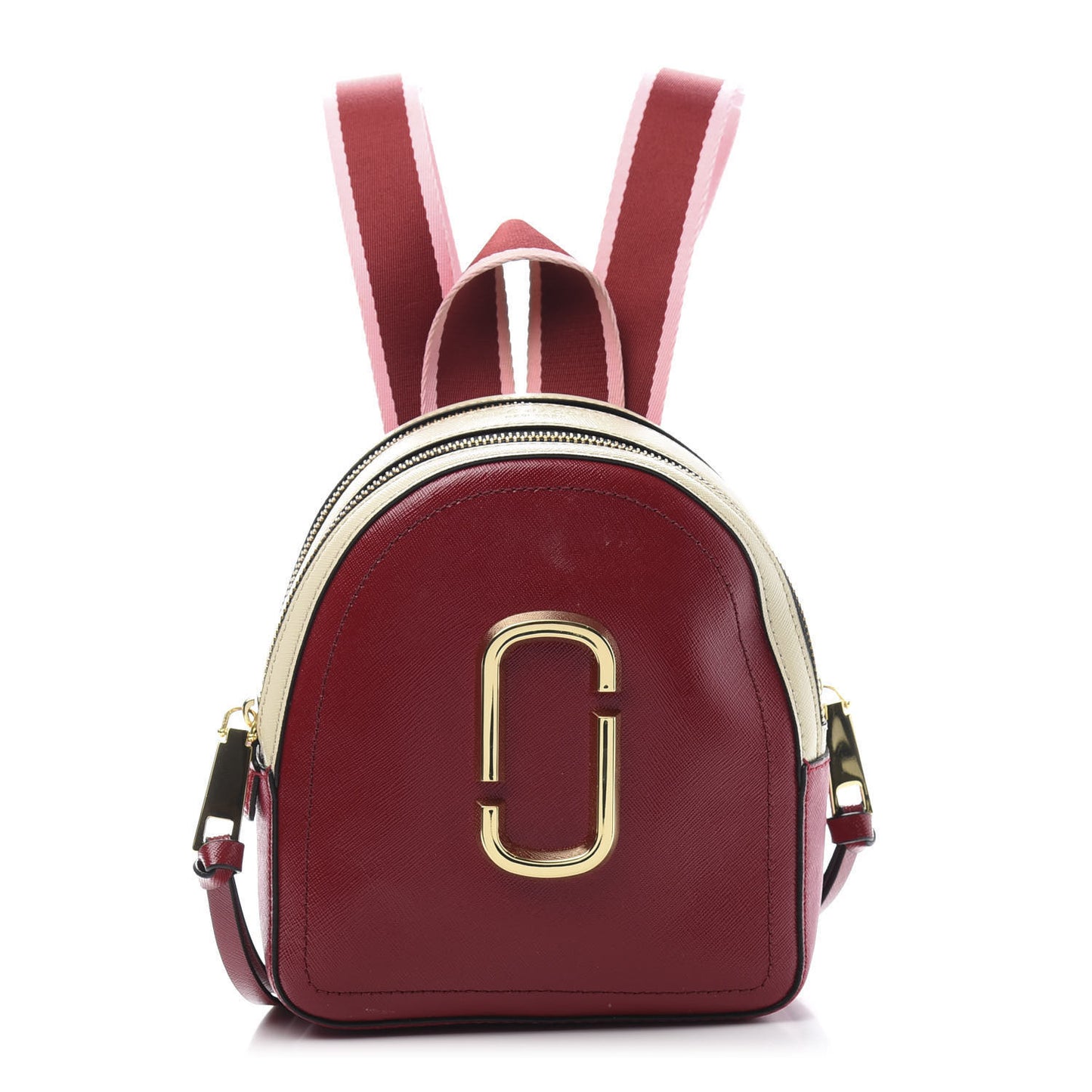 Saffiano Mini Snapshot Backpack Red Multicolor