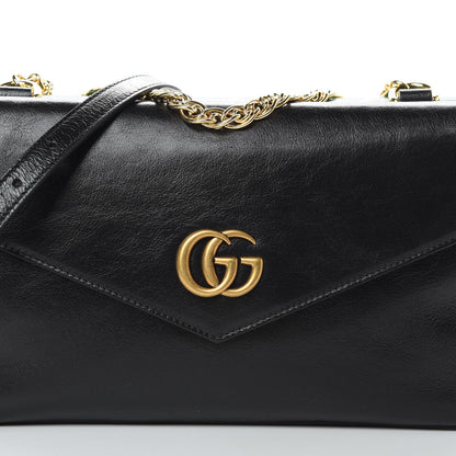Gucci Calfskin Diagonal GG Medium Thiara Double Envelope Shoulder Bag Emerald Green Black 9 of 11