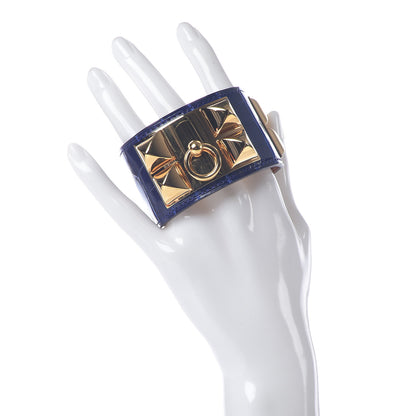 Hermes Shiny Alligator Collier De Chien CDC Bracelet S Bleu Electrique 2 of 8