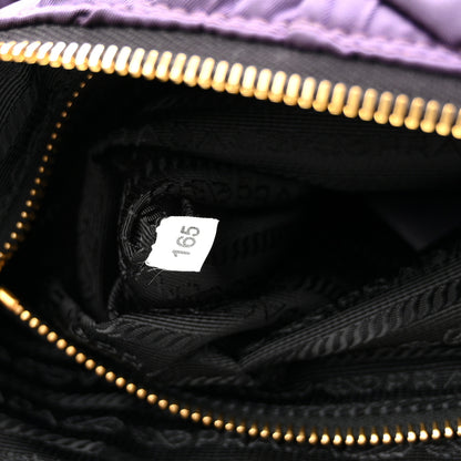 Prada Tessuto Nylon Chevron Quilted Shoulder Bag Indaco 7 of 10