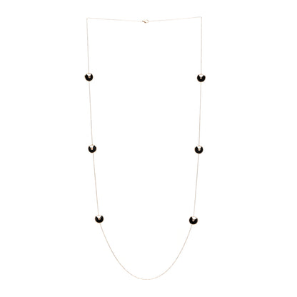 Cartier 18K Pink Gold Diamond Black Onyx Amulette de Cartier Station Necklace 2 of 3