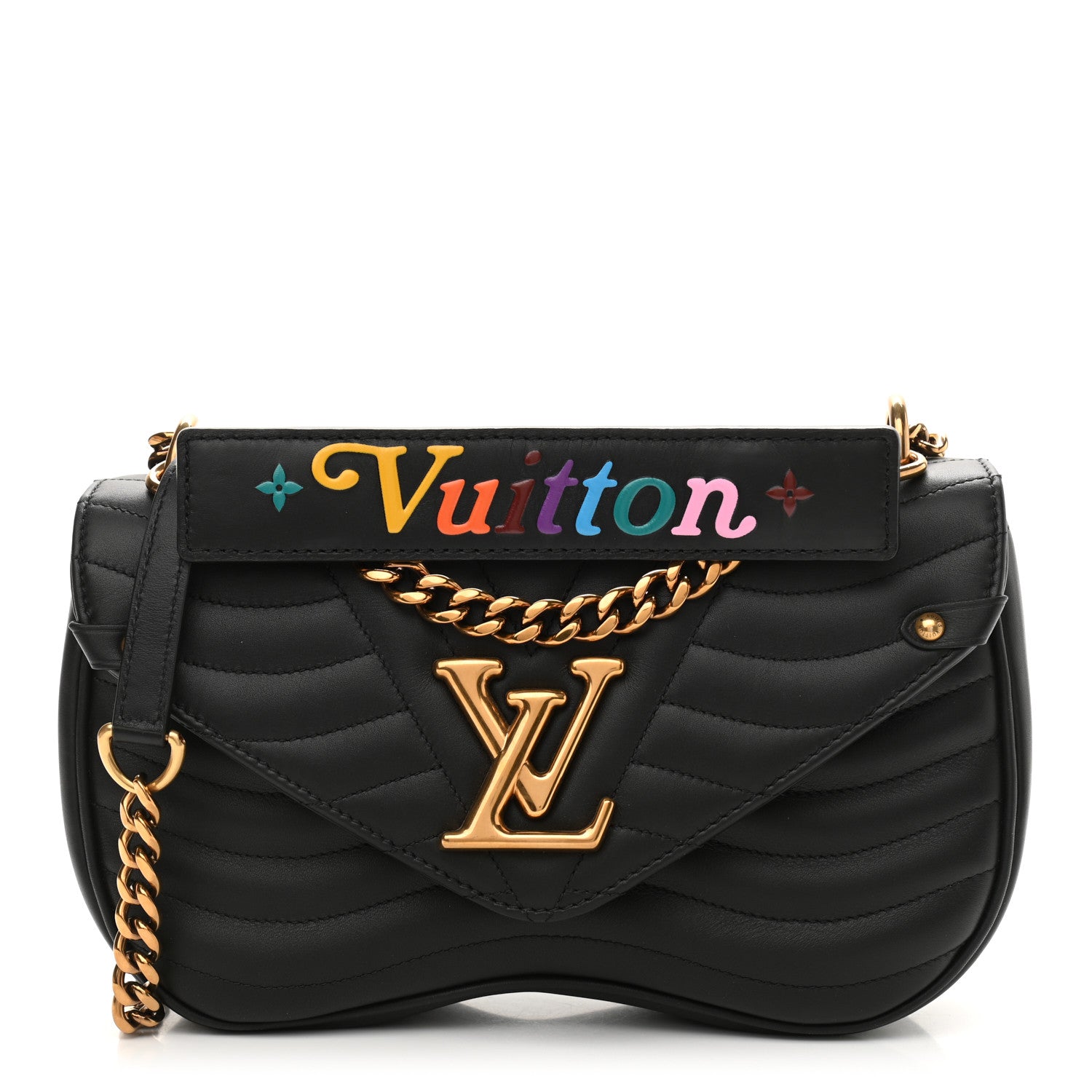 Louis Vuitton Calfskin New Wave Chain MM Black 1 of 7