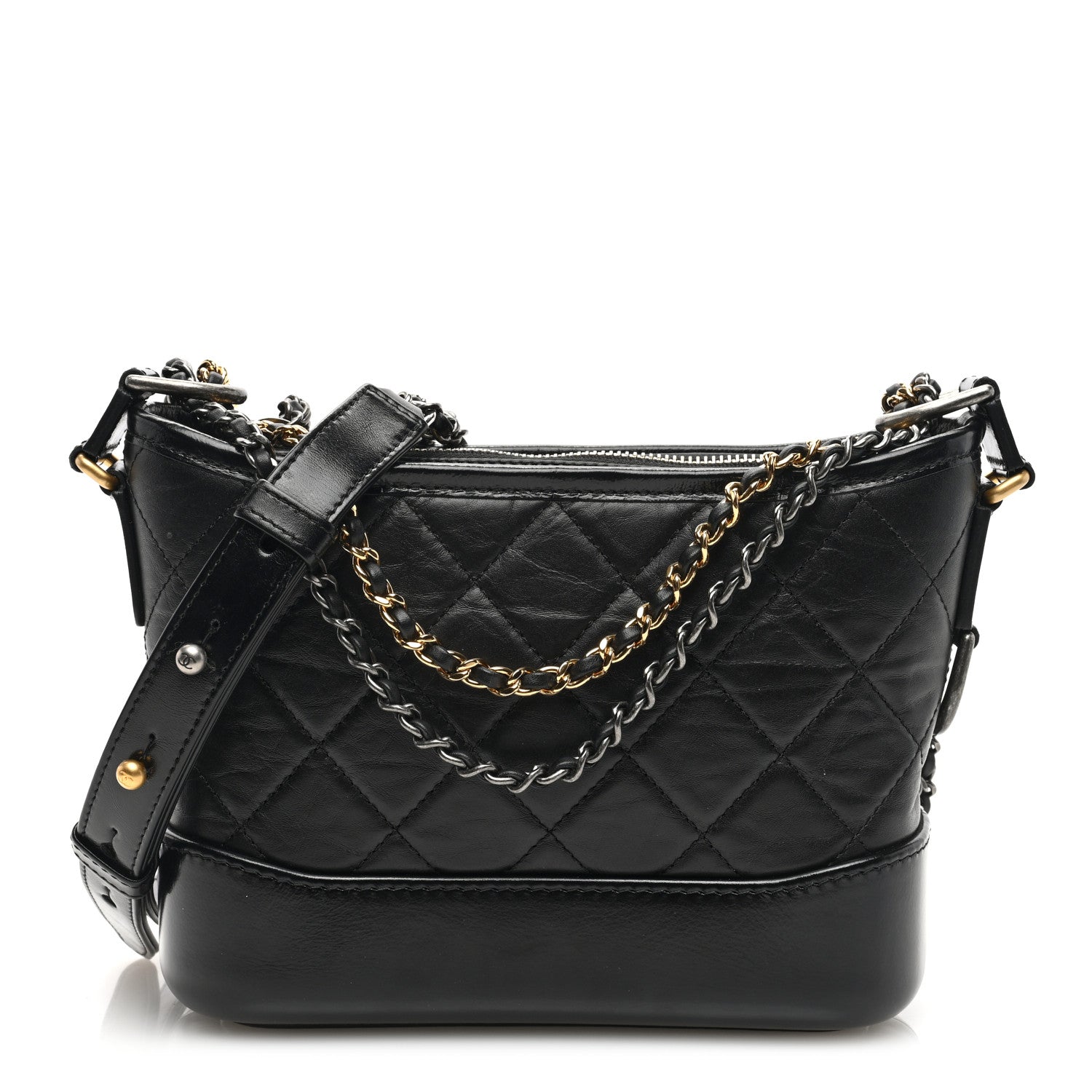 Chanel Aged Calfskin Quilted Small Gabrielle Hobo Black 1 of 10
