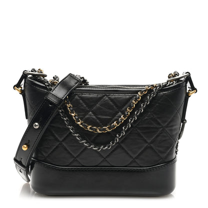 Chanel Aged Calfskin Quilted Small Gabrielle Hobo Black 1 of 10