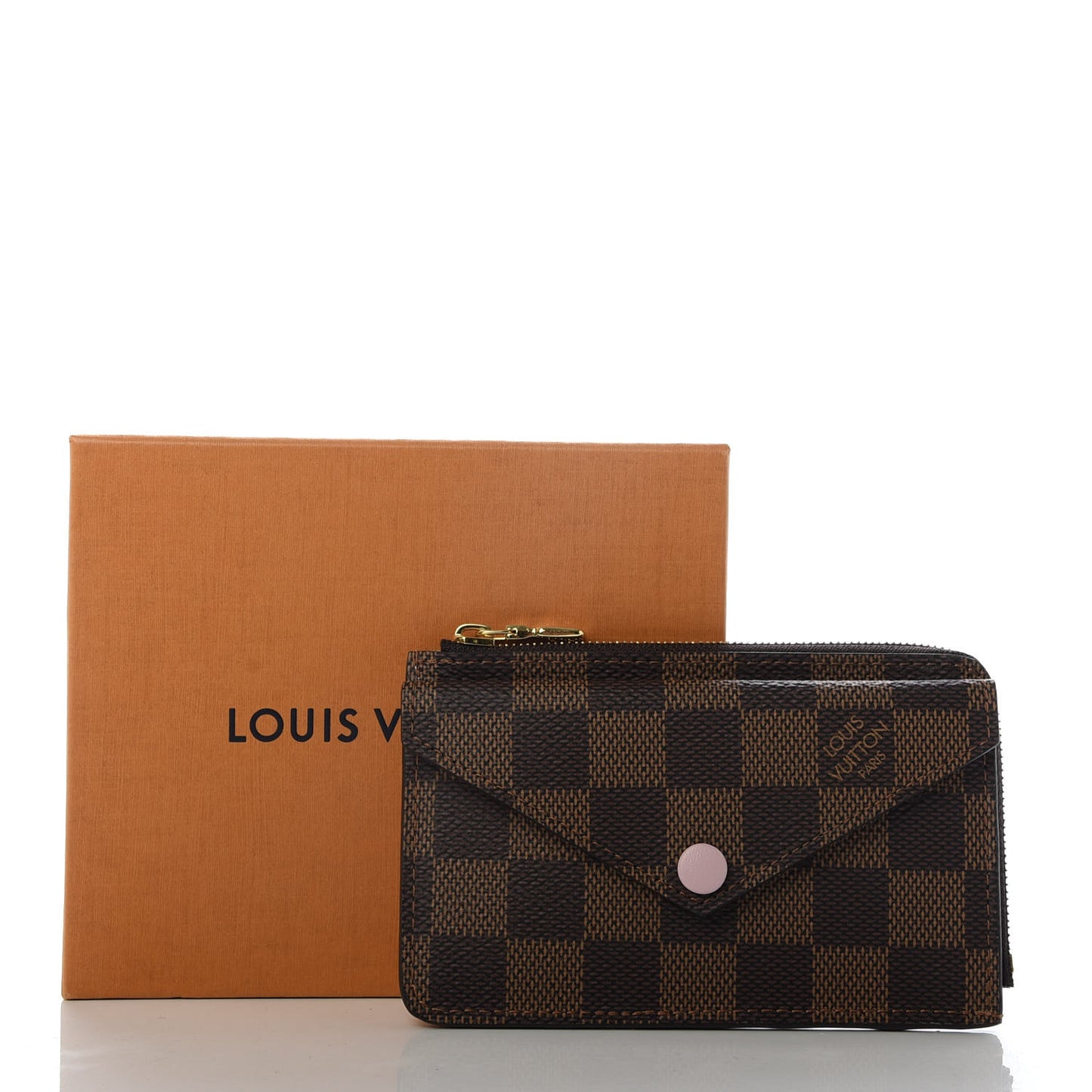 Damier Ebene Recto Verso Card Holder Rose Ballerine