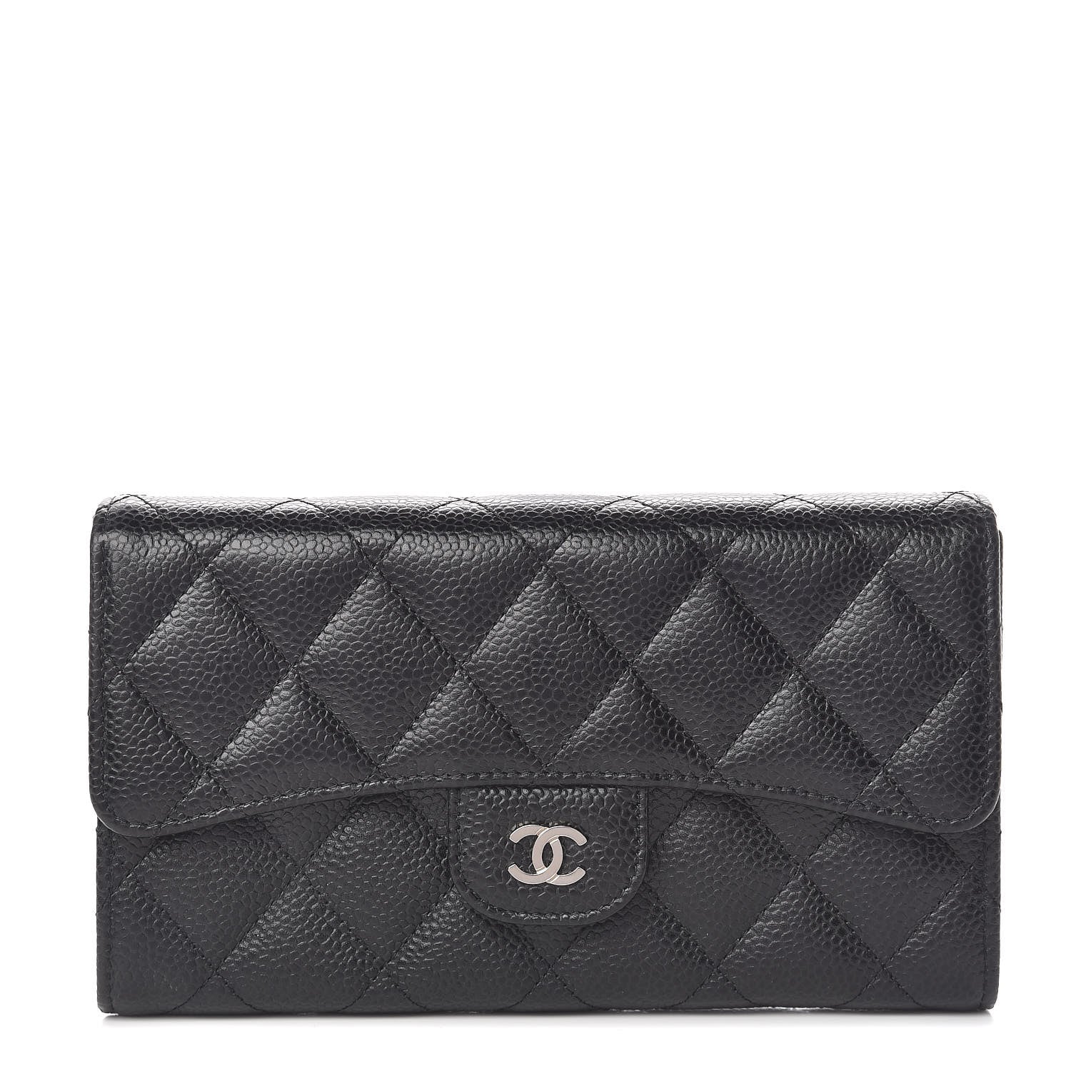 Chanel Caviar Quilted Large Flap Wallet Black 1 of 9