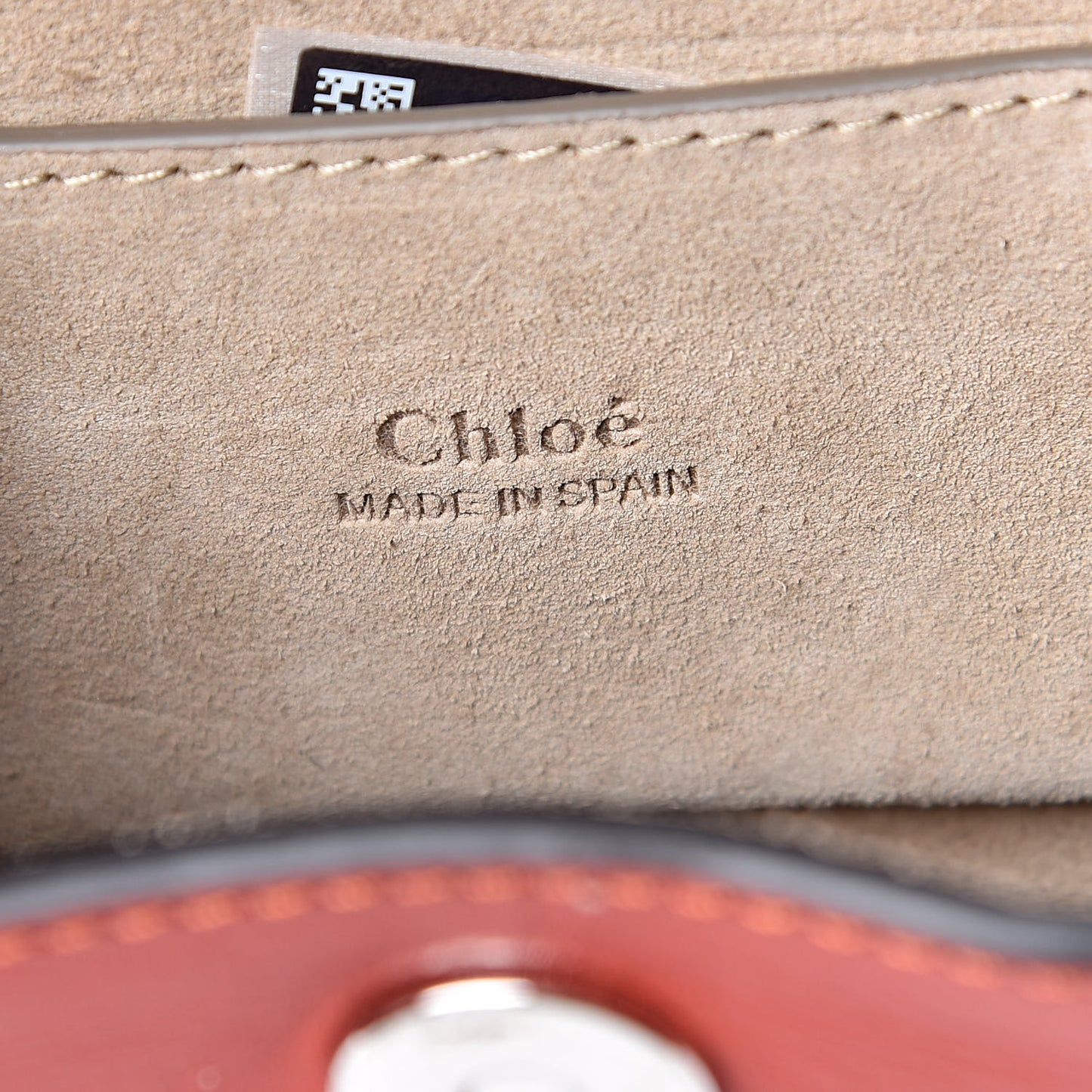 Suede Calfskin Mini Faye Bracelet Bag Sepia Red