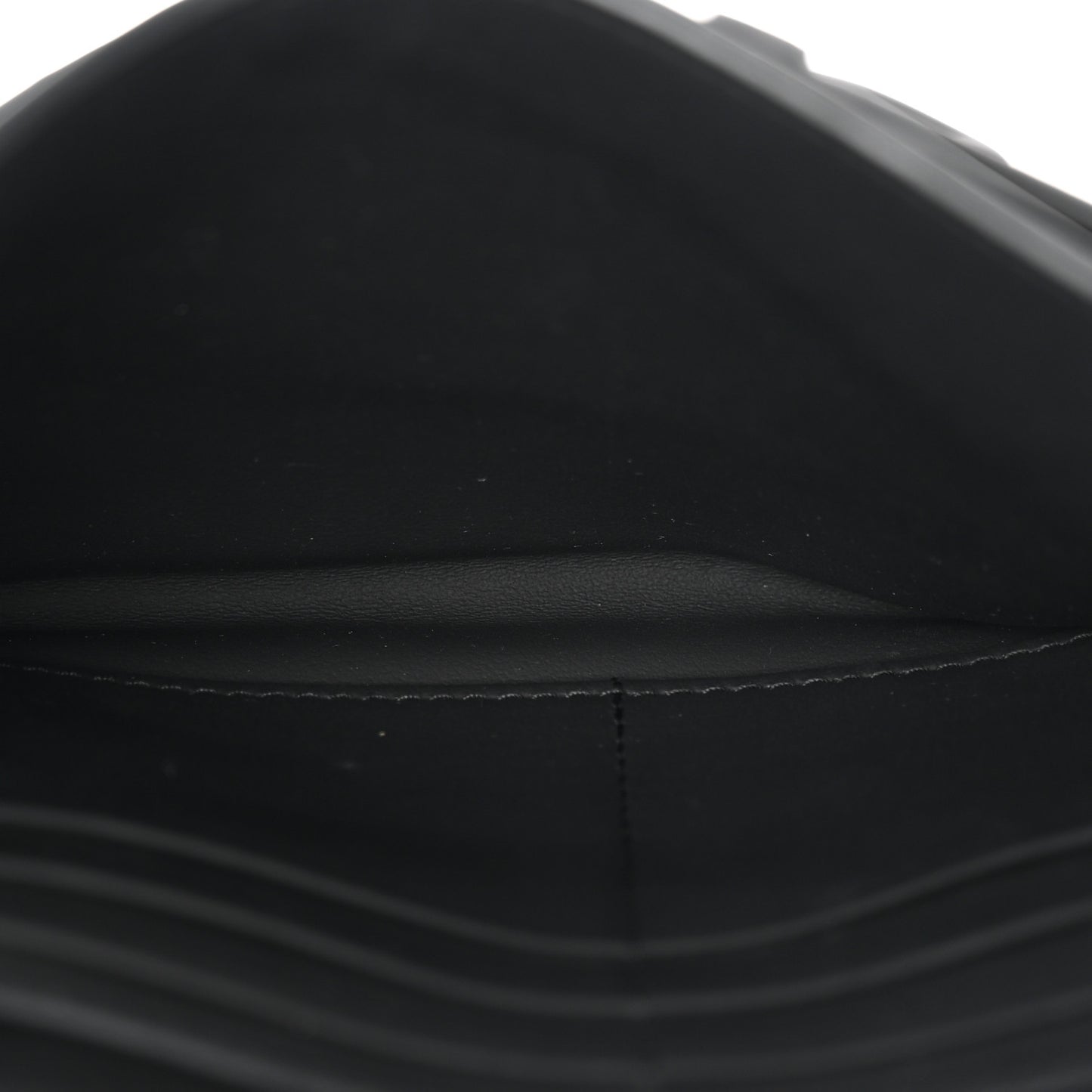 Ultra Matte Calfskin Saddle Chain Wallet Pouch Black